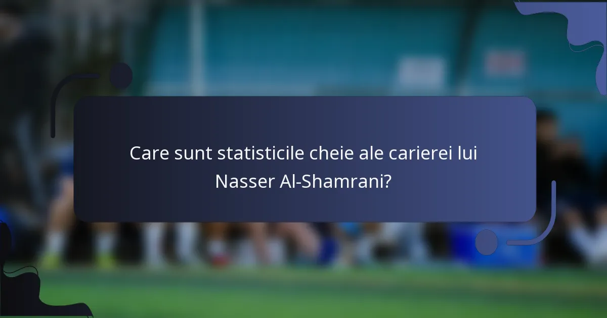 Care sunt statisticile cheie ale carierei lui Nasser Al-Shamrani?